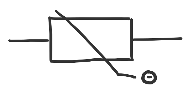 Symbool van een NTC.