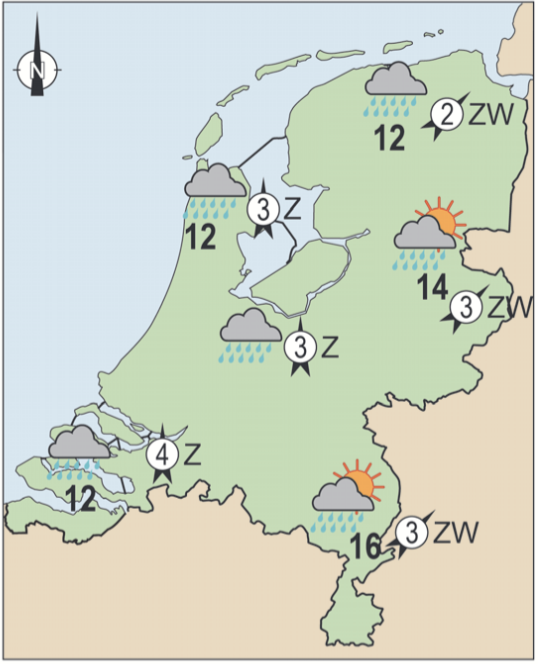 maandag 12 november maximumtemperatuur