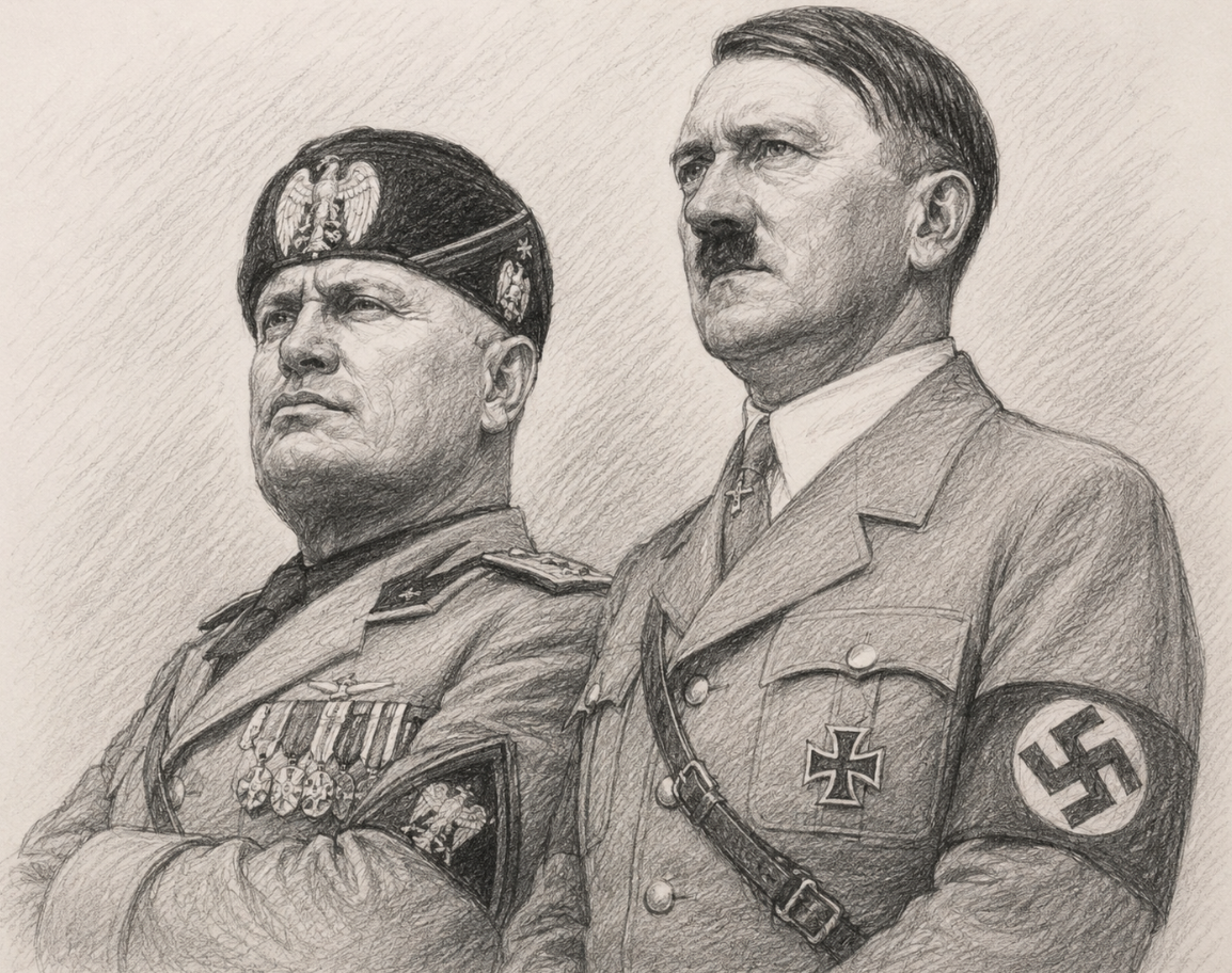 Hitler en Mussolini 