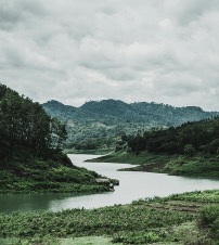 De meanders van een rivier.