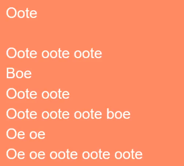 Eerste strofe "Oote" van Jan Hanlo