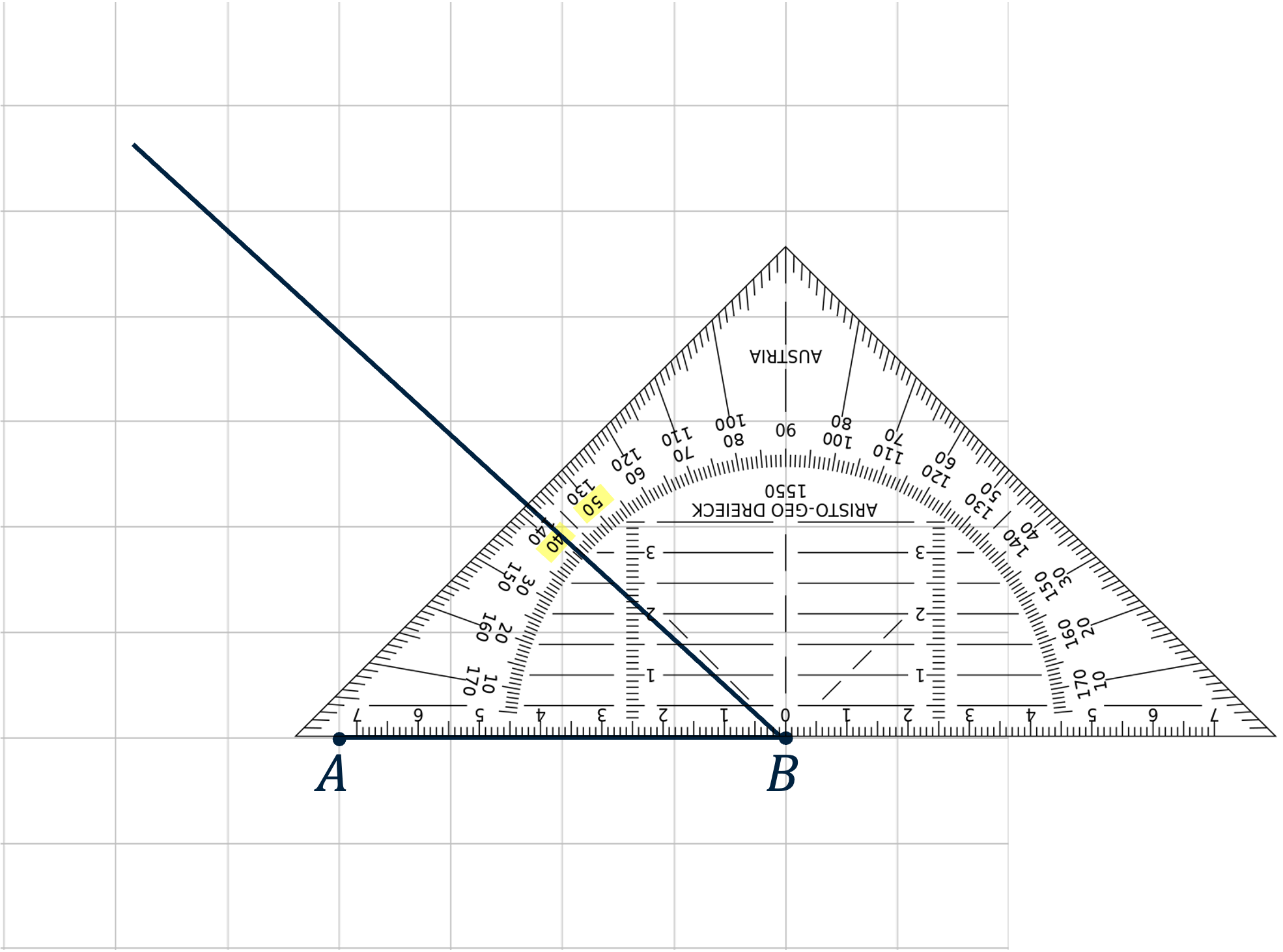 Tekenen van lijnstuk AB en hoek B
