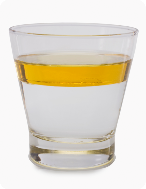 Olie en water mengen niet zonder emulgator.