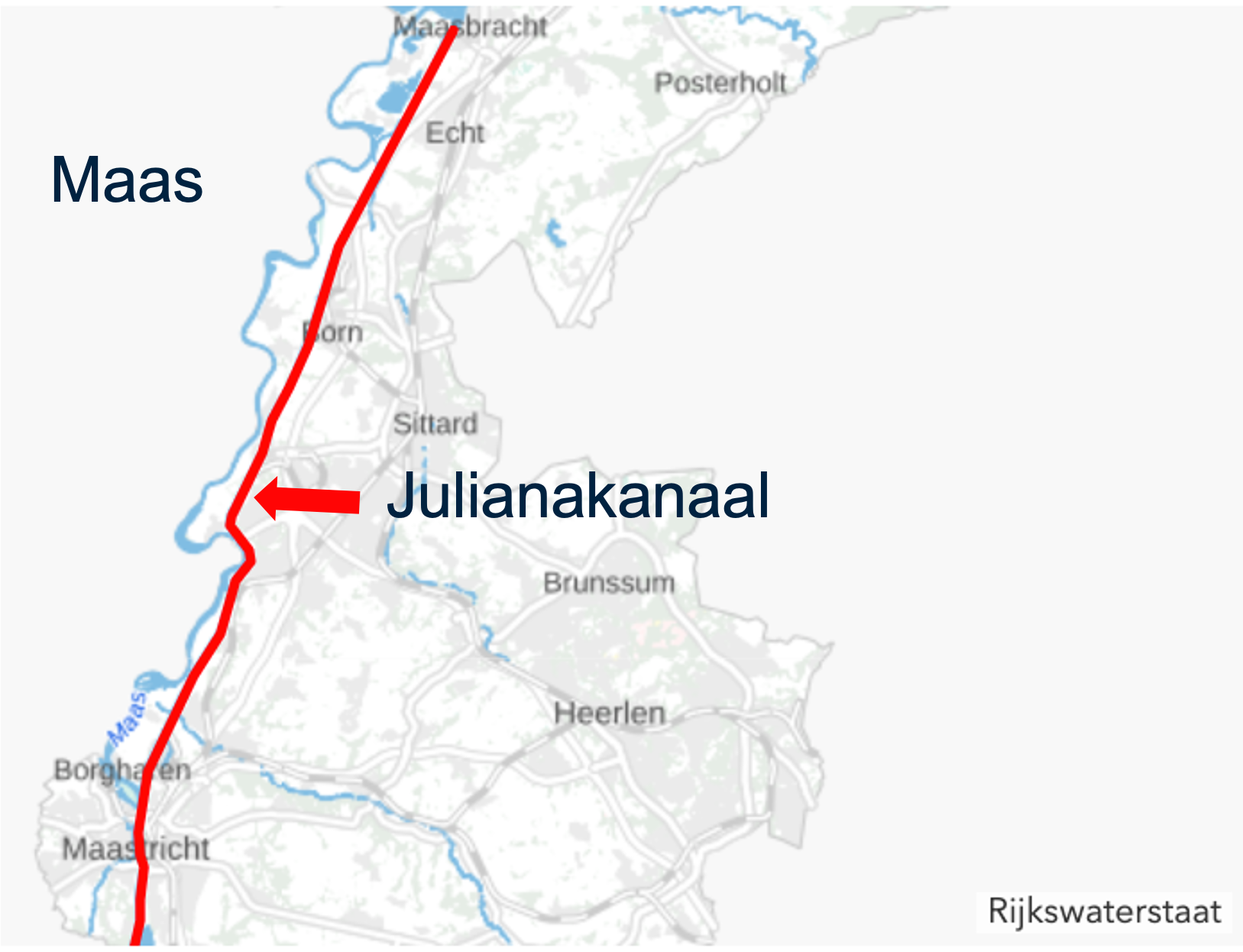 De Maas en het Julianakanaal.