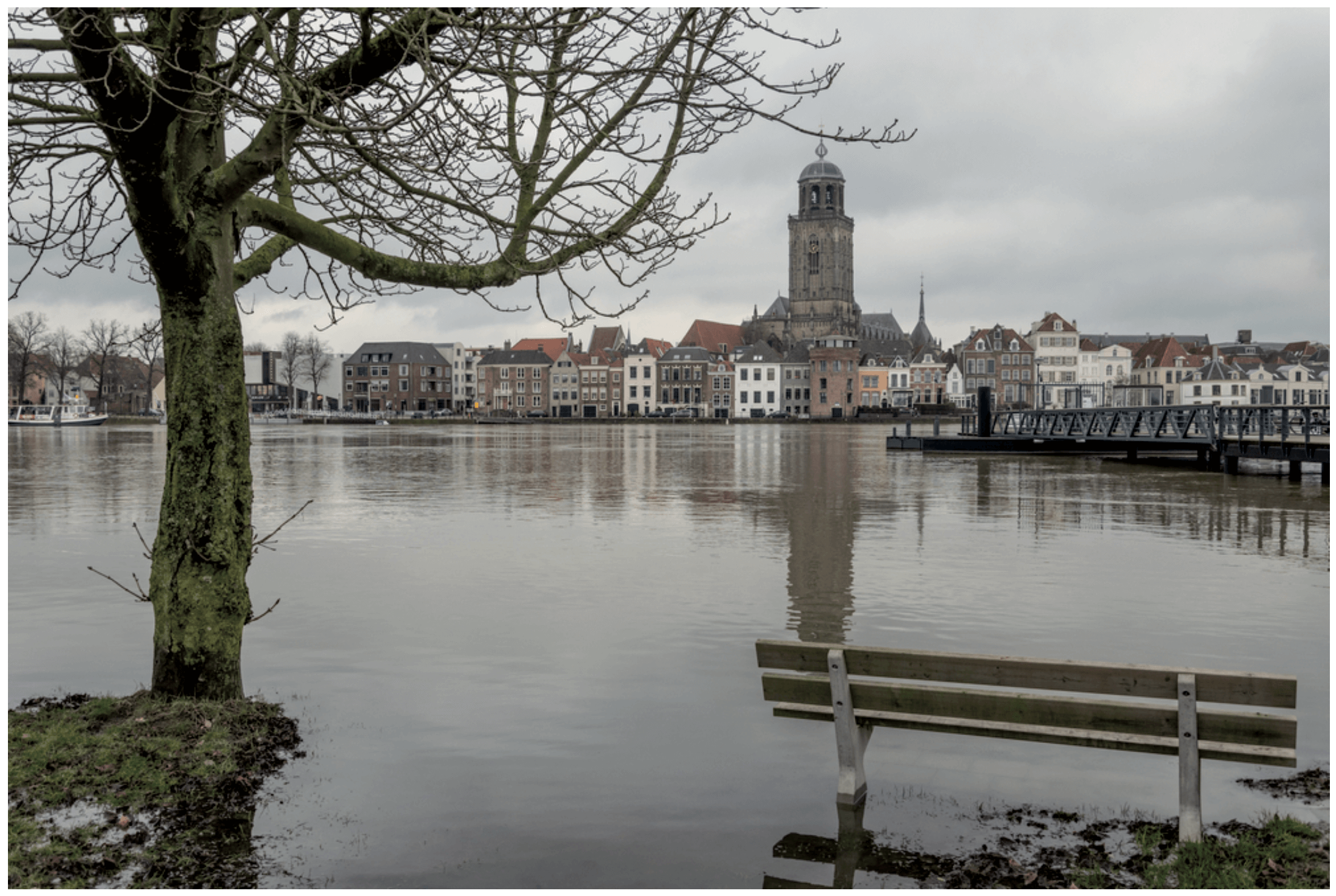 De rivier de IJssel bij Deventer