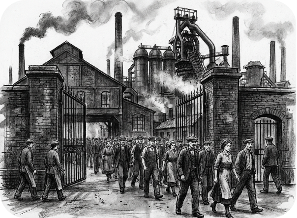 Fabriek uit de Industriële Revolutie
