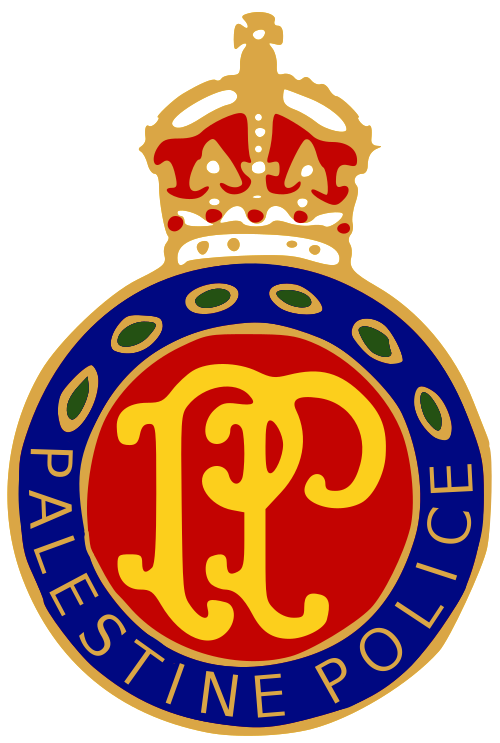 Brits-Palestijnse dienstteken van de politie onder het Brits mandaat, https://commons.wikimedia.org/wiki/File:British_Mandate_Police_Badge.svg