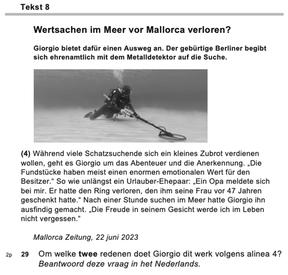 Bron: www.examenblad.nl (Examen Duits 2025, VMBO TL, Tijdvak 2)
