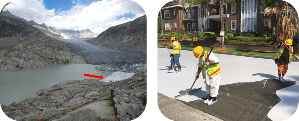 Strategieën om het albedo-effect te verhogen in gebieden.