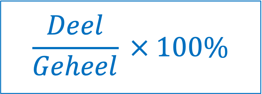 Formule om het relatieve verschil te berekenen.