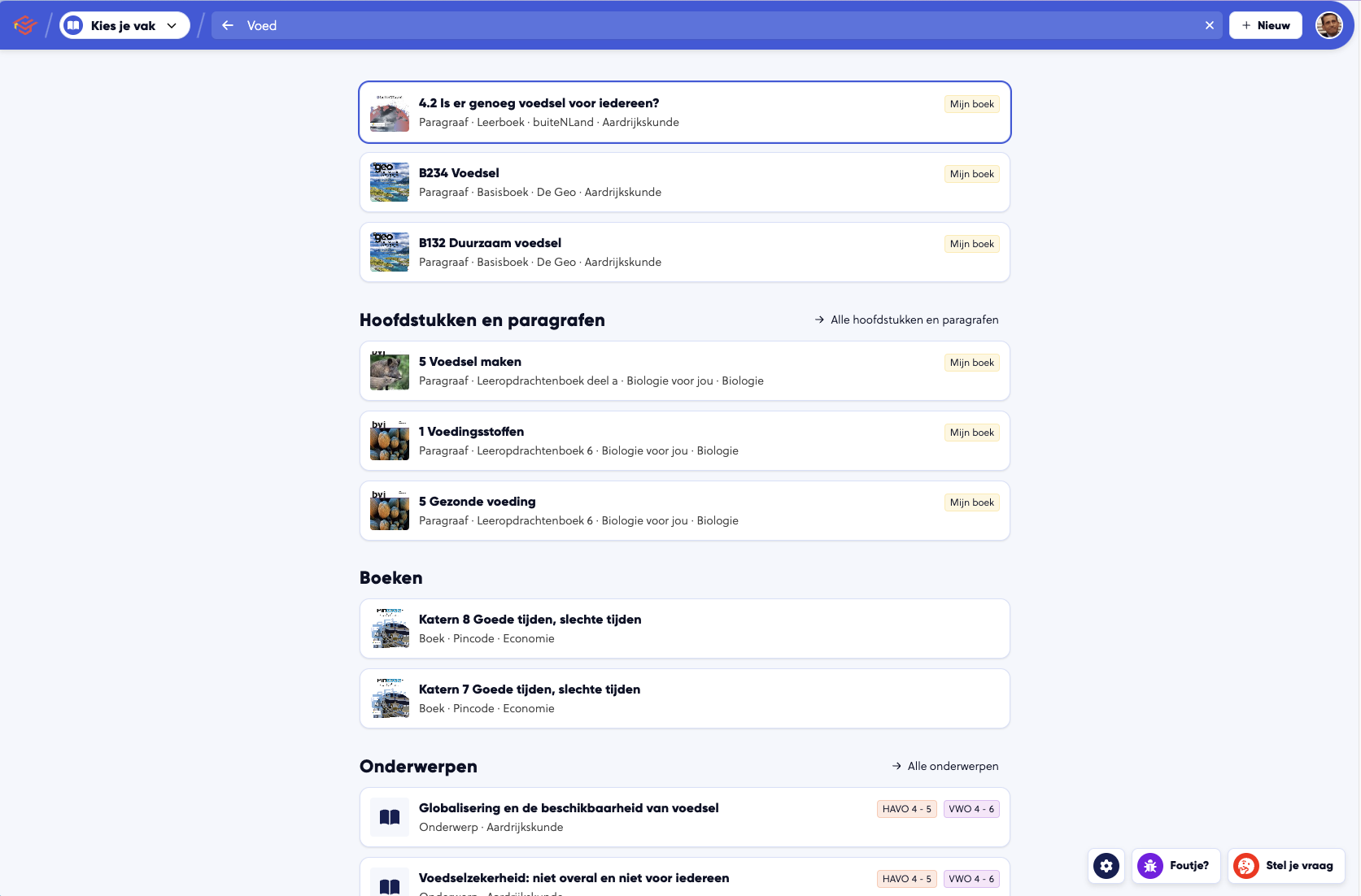 De vernieuwde zoek-resultaat pagina