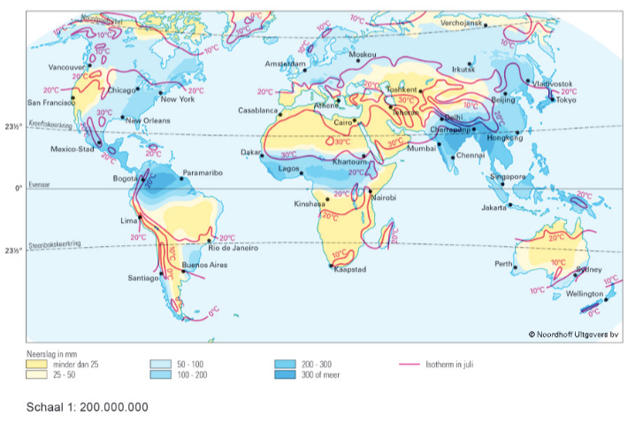 temperatuur en neerslag in juli