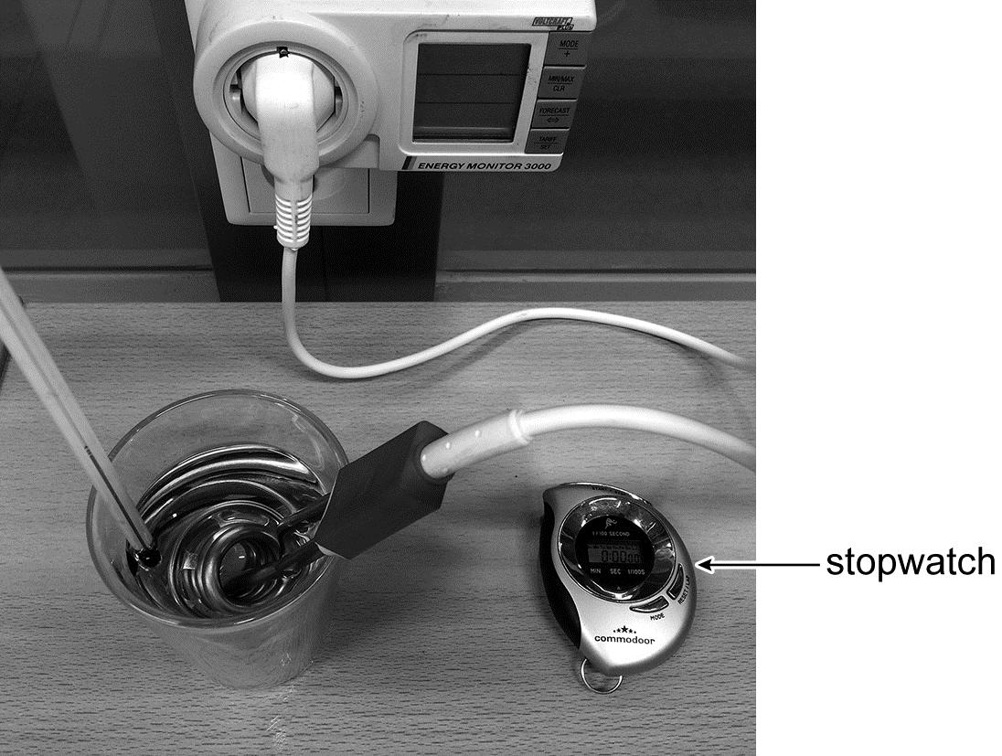 de opstelling voor de proef