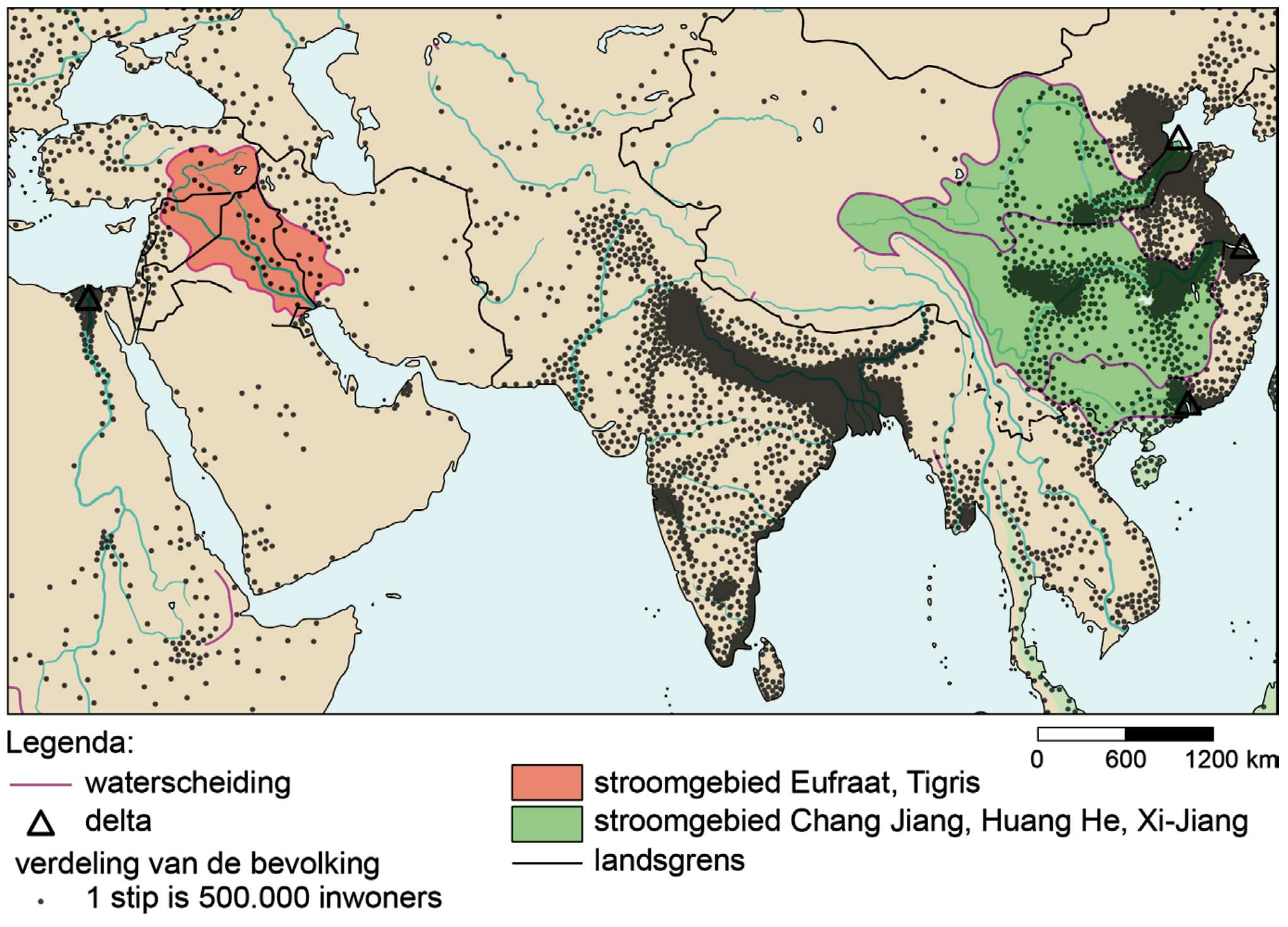 Delta's en stroomgebieden in China en het Midden-Oosten