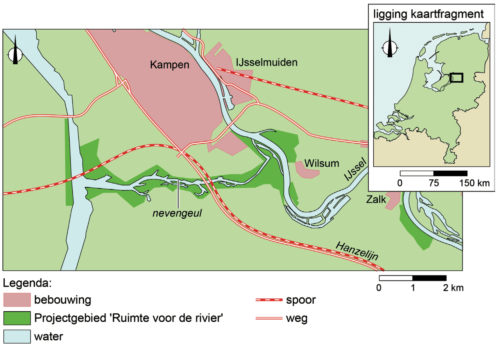 Nevengeul van de IJssel bij Kampen