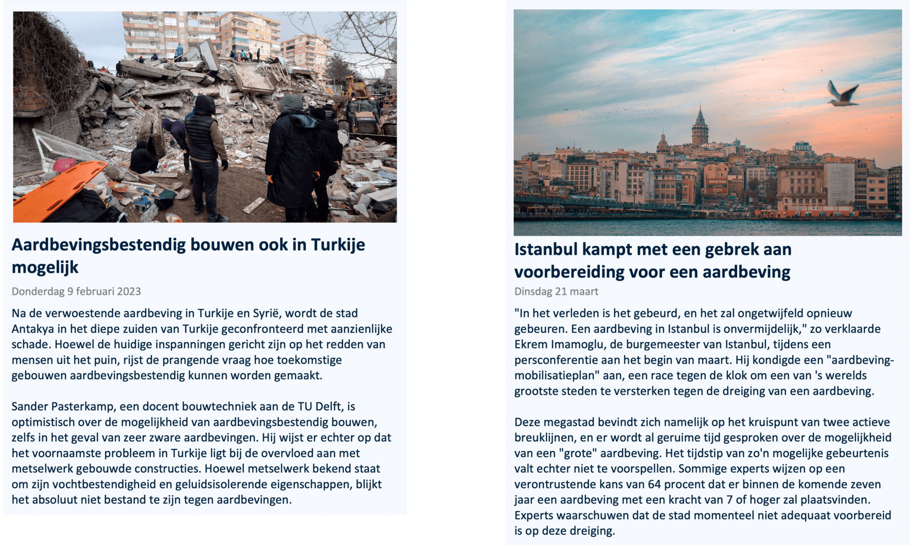 Voorbeelden van hazard management