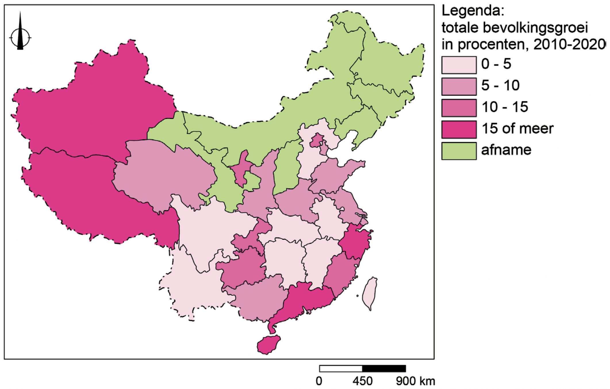 Bevolkingsontwikkeling in China tussen 2010-2020