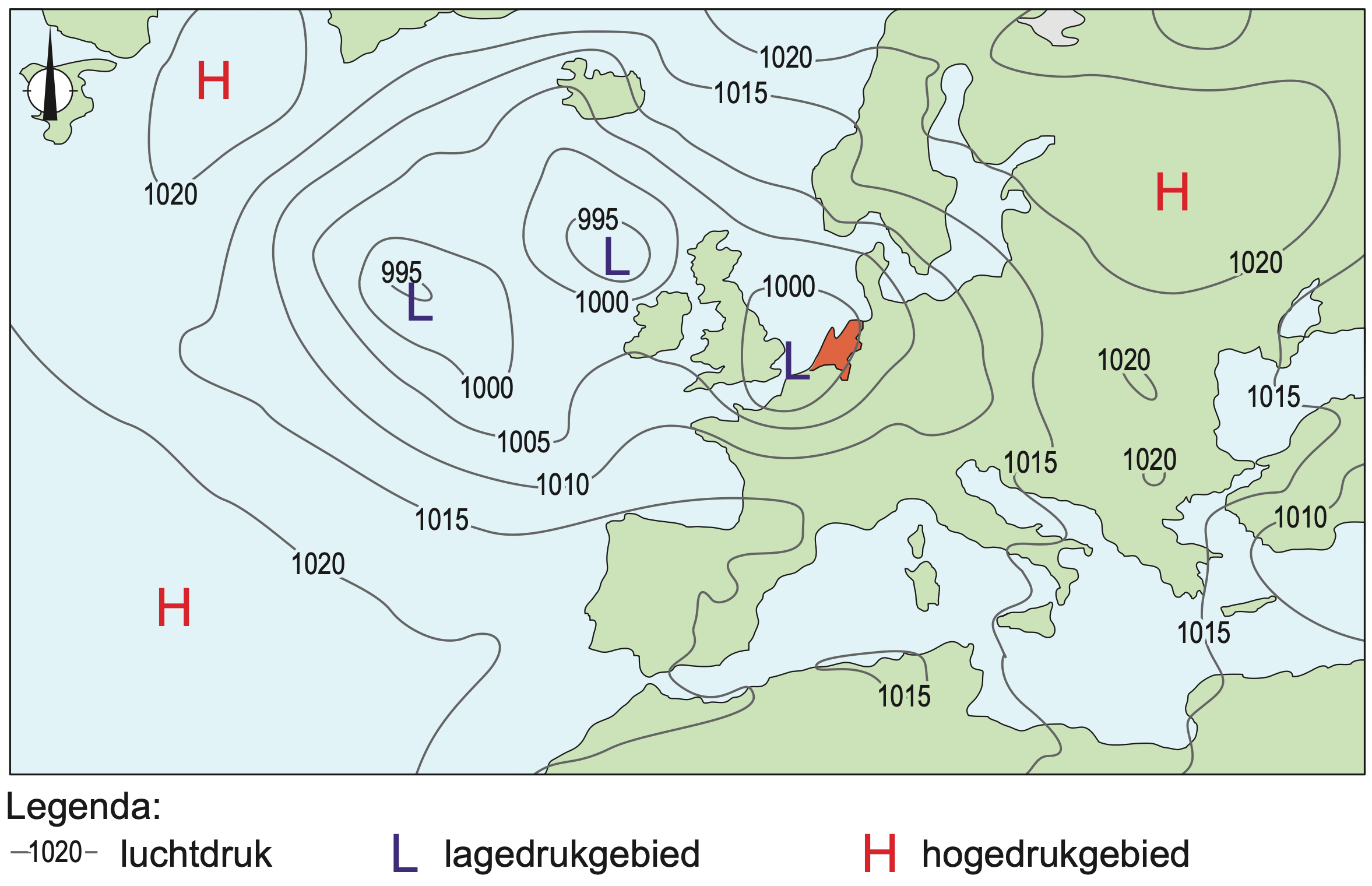 Weerkaart van Europa, 24 augustus 2015