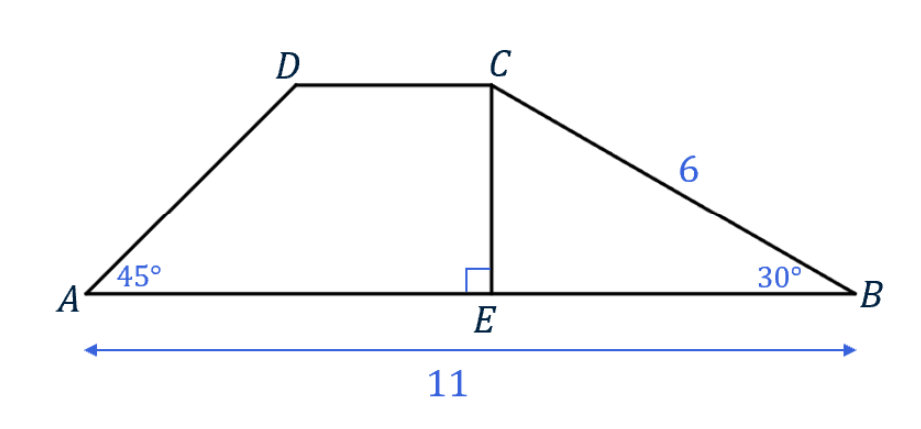 Trapezium met speciale driehoeken