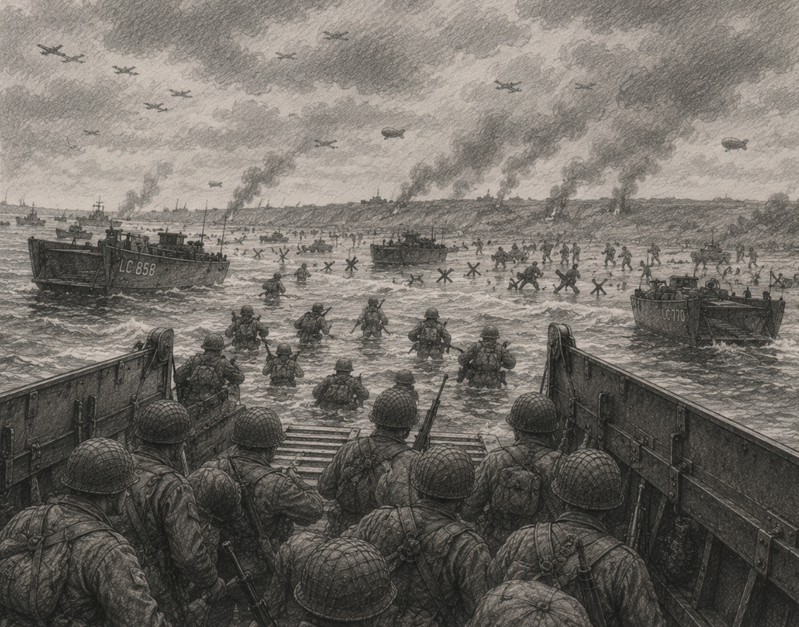 De geallieerden landen in Normandië op 6 juni 1944