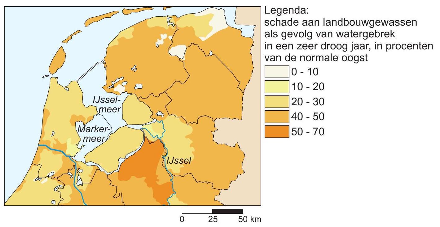 Schade aan landbouwgewassen door droogte in het noordelijke deel van Nederland