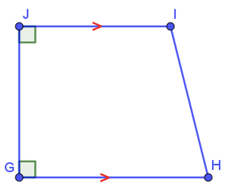 Voorbeeld van een rechthoekig trapezium
