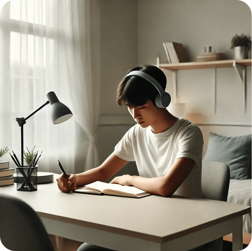 Voorbeeld van een rustige werkomgeving met zo min mogelijk afleidingen