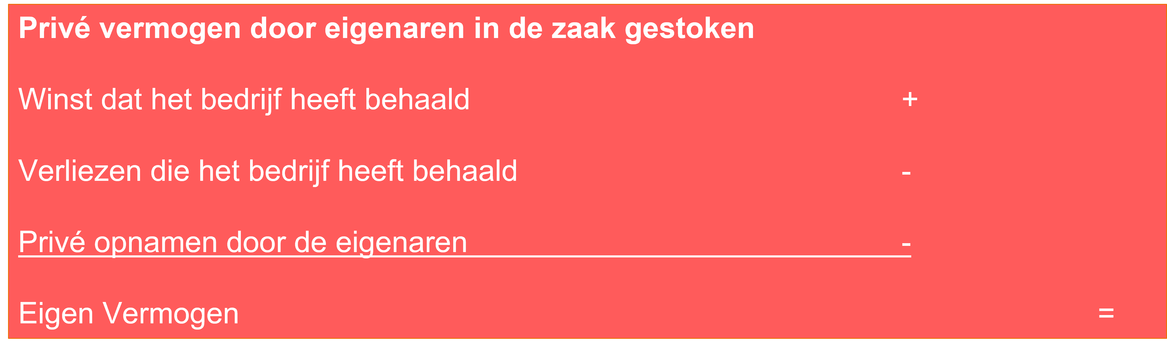 Bereken het eigen vermogen van een eenmanszaak of vof
