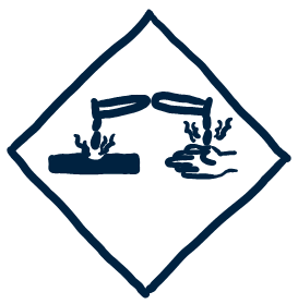 Symbool 1: corrosief