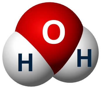 één zuurstof atoom met twee waterstof atomen