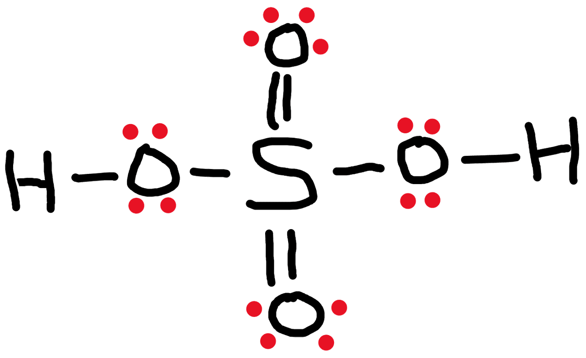 lewisstructuur zwavelzuur