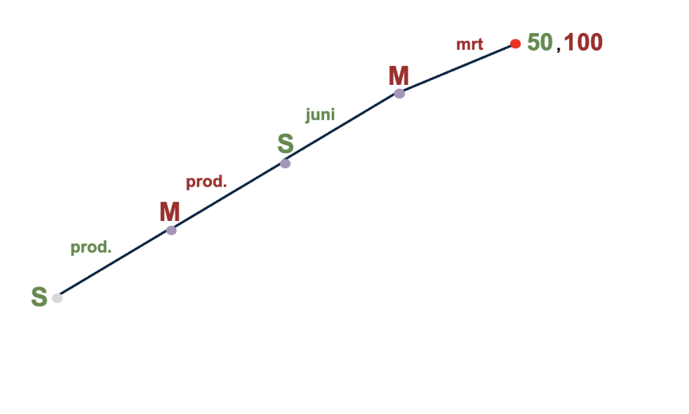 Oplossing met de keuzes van beide partijen. 
