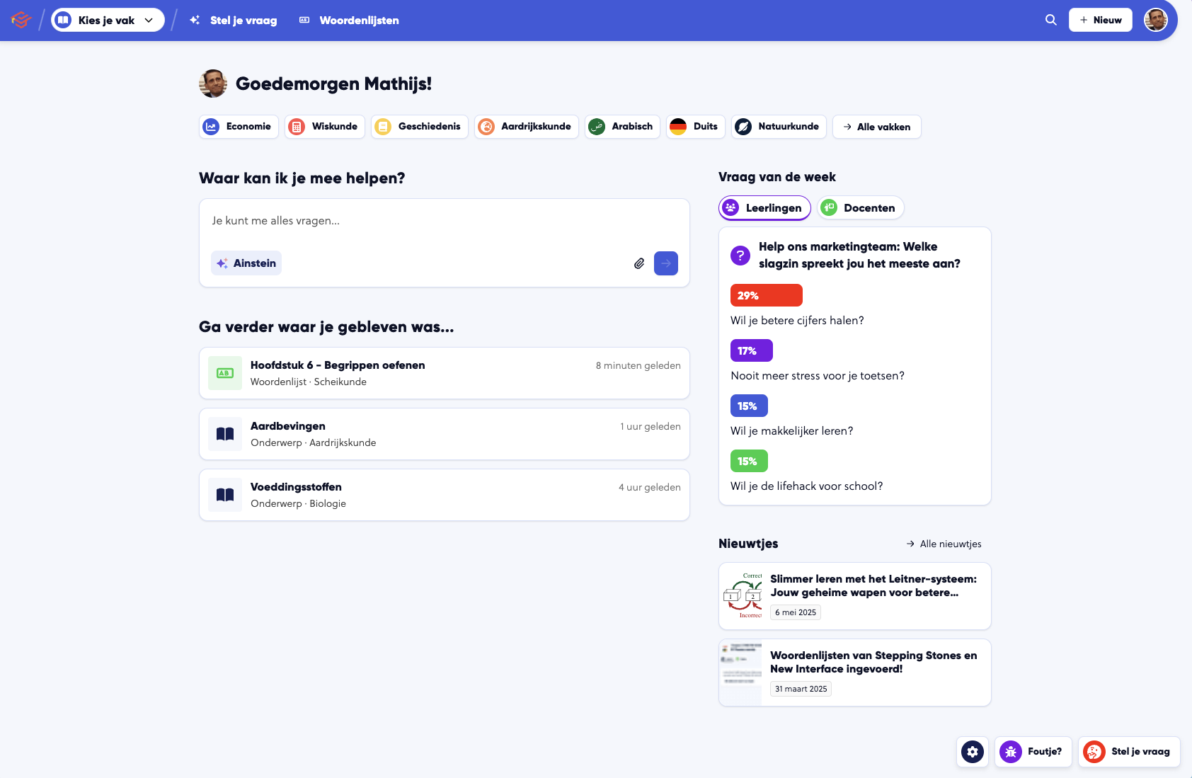 Het vernieuwde dashboard van JoJoschool