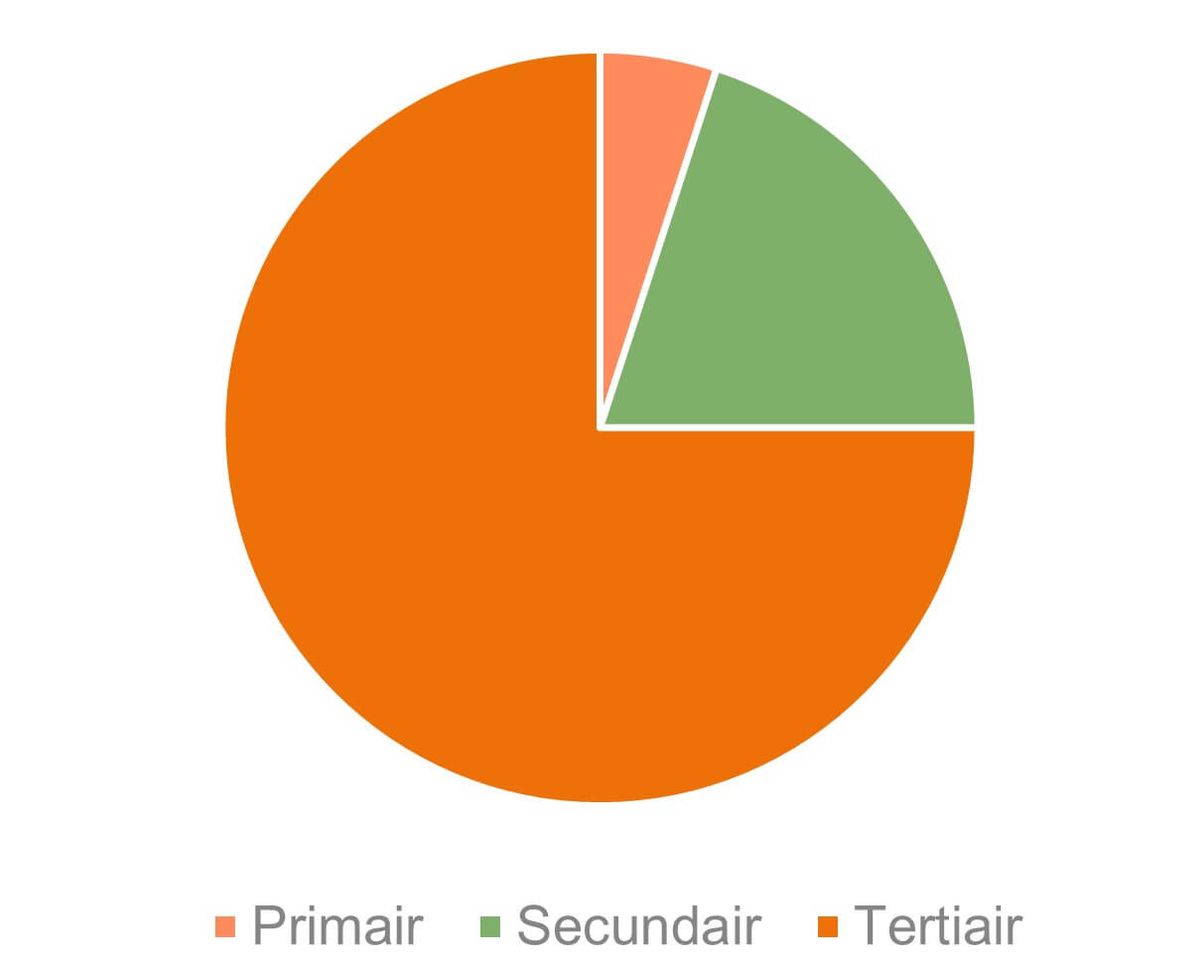 cirkeldiagram beroepsbevolking Nederland