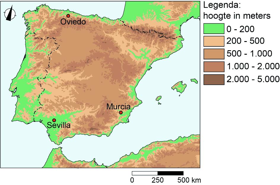 Drie plaatsen in Spanje