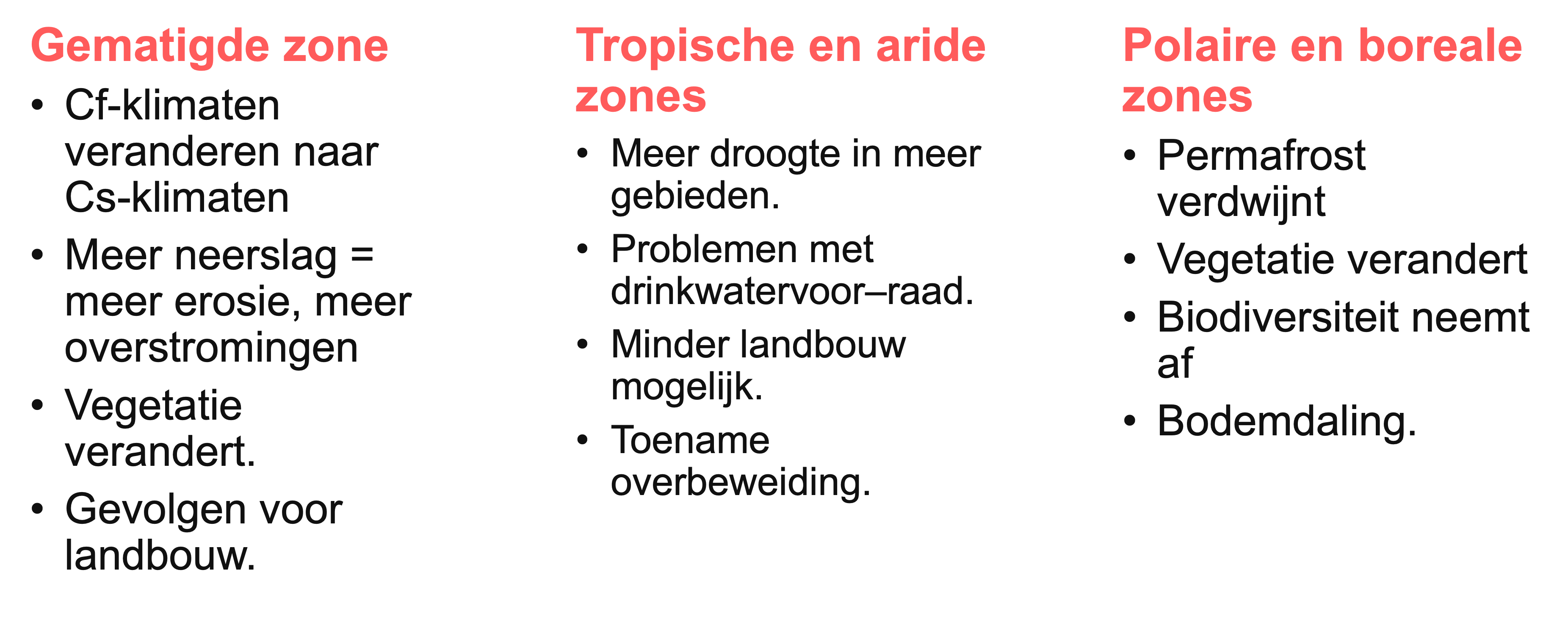 Gevolgen van opwarming van de aarde verschillen per landschapszone