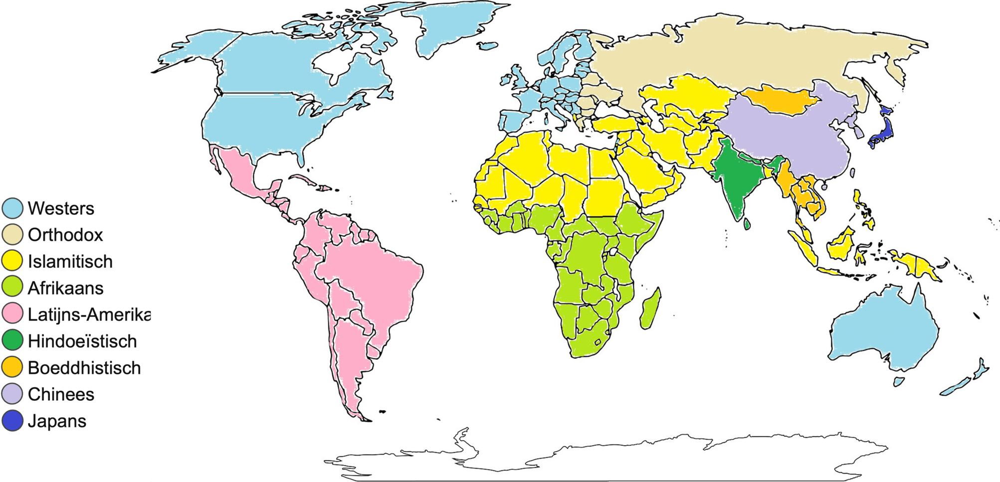 9 verschillende cultuurgebieden