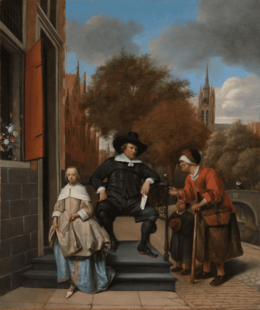 'De burgemeester van Delft en zijn dochter' door Jan Havicksz Steen