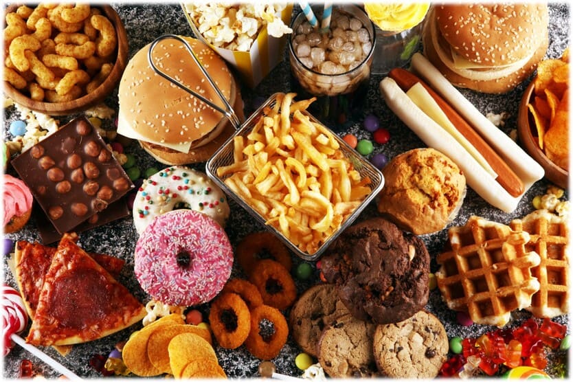 Voedingsmiddelen waar veel vet in zit.