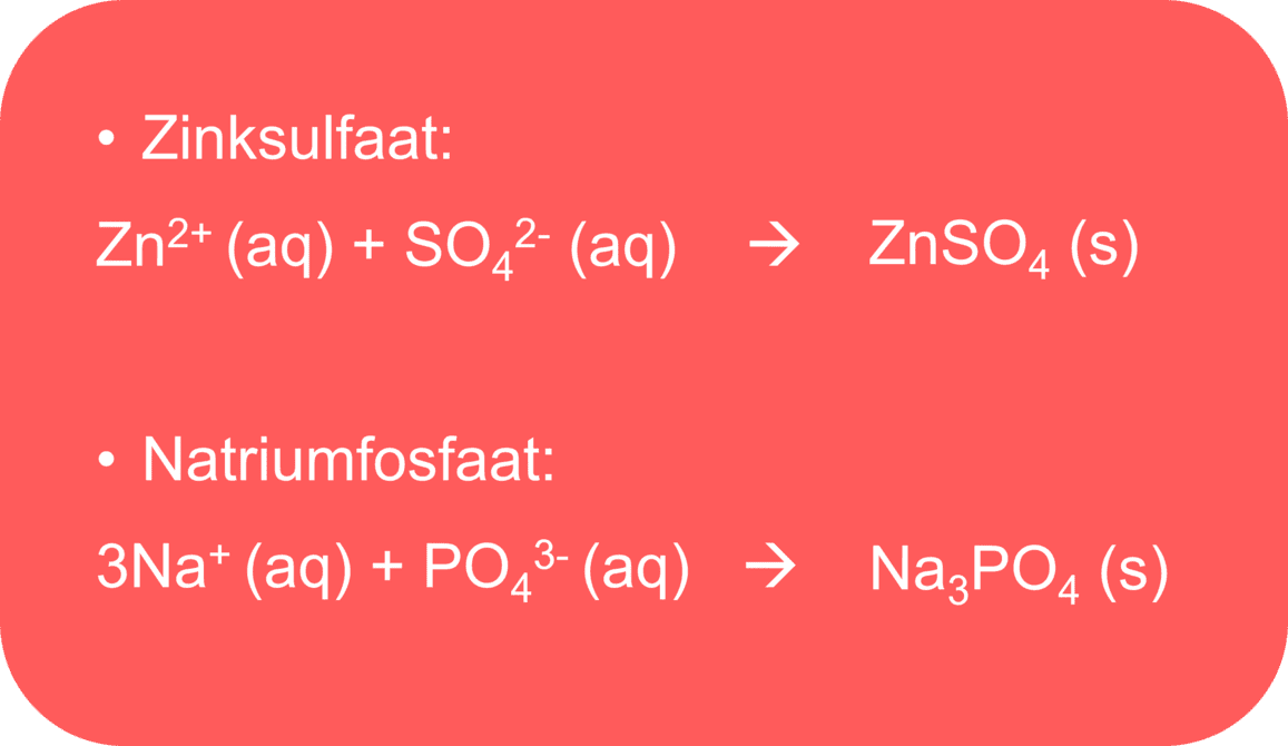 Op deze afbeelding zijn voorbeelden van indampvergelijkingen te zien.